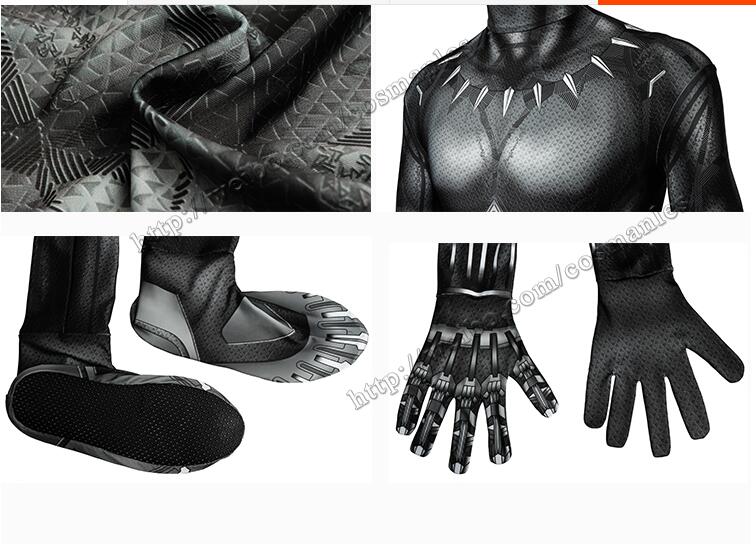 Halloween Black Panther Cosplay Costume 3D Print Adults Kids Newest T'Challa Superhero Zentai Suit Bodysuit Men Party Jumpsuit