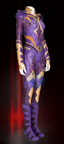 Titans Season 3 Starfire Cosplay Costume Princess Koriand'r Jumpsuit Purple Zentai Suits Women Bodysuit Halloween Party Dress