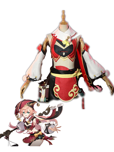 Anime Genshin Impact Yanfei Game Suit Hat Bag Shoes Uniform Yan Fei Cosplay Costume Wig Halloween Party Outfit for Women