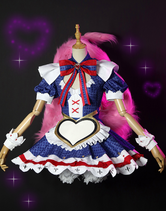 The Game Arena of Valor Cos Daji Cute Maid outfit coffee star Cosplay Women's Deep blue Maid Costume B