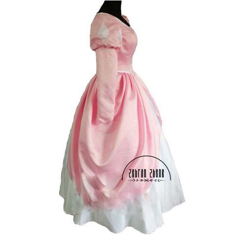 Princess Ariel Pink Dress Cosplay Costume For Adult Women Halloween Party Custom Made