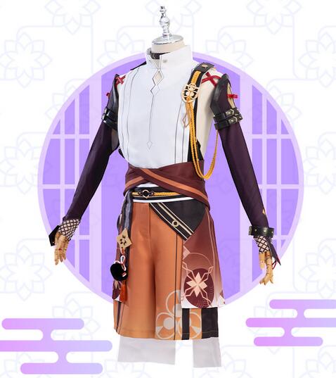 Genshin Impact Shikanoin Heizou Cosplay Costume Uniform Wig Anime Halloween Costumes for Men Game