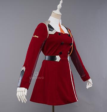 02 Cosplay Zero Two Anime DARLING in the FRANXX: 002 Zero Two Uniform Cosplay Costume Peach Velvet Skin Martial