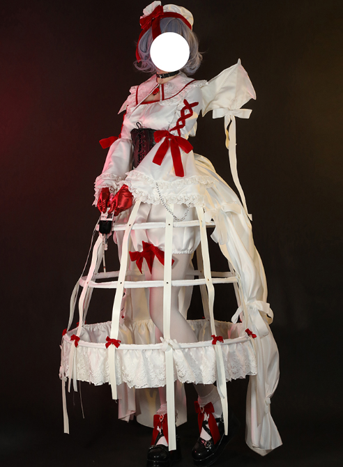 COWOWO Anime!Touhou Project Remilia Scarlet Demon Gothic Dress Elegant Lovely Uniform Cosplay Costume Role Play Outfit Women NEW