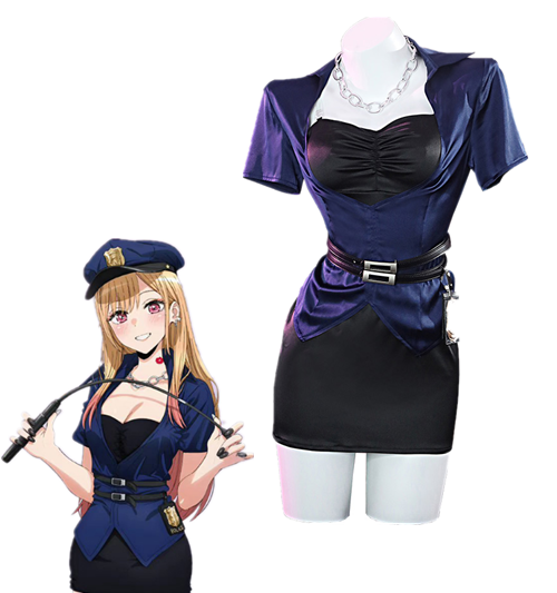 Lardoo Anime My Dress Up Darling Cosplay Costume Kitagawa Marin Cosplay Policewoman Uniform Halloween Carnival Set
