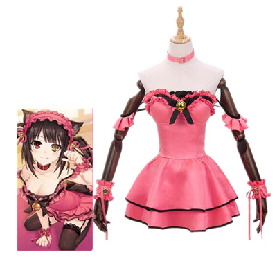Date A Live Tokisaki Kurumi Cosplay Nightmare Anime Cos Pink Dress Costume Sets