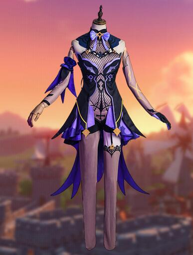 High-quality Genshin Impact Fischl Cosplay Costume Uniform Wig Anime Halloween Costumes for Women Game