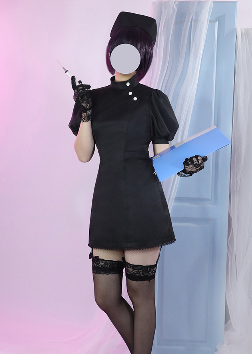 Kitagawa Marin Nurse Uniform Anime My Dress Up Darling Cosplay Costume Woman Black Dress Halloween Party Costumes