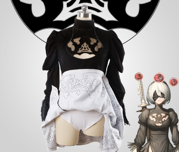 Athemis NieR Automata Cosplay Costumes YoRHa No. 2 Type B Cosplay Costume 2b Set White Black Red Set Custom Made Size
