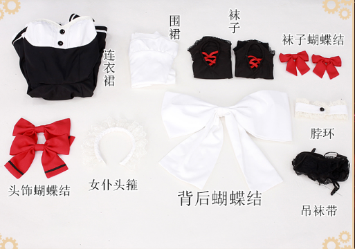 Anime Date A Live Cosplay Tokisaki Kurumi Maid Dress Cosplay Costume Halloween Costumes