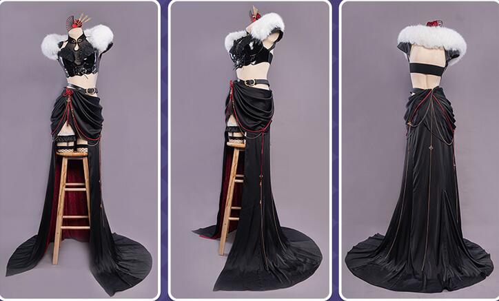 Genshin Impact Beidou Cosplay Ball Black Gowns Costume Fanart Costume Liyue Beidou