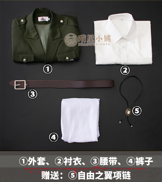 DokiDoki-SR Anime Attack on Titan Cosplay Shingeki no Kyojin Anime Cosplay Levi Costume Survey Corps