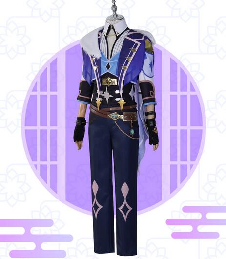 Genshin Impact Kaeya Cosplay Costume Uniform Wig Anime Halloween High-quality Costumes for Men Game