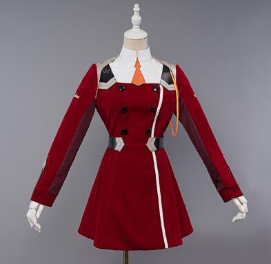 02 Cosplay Zero Two Anime DARLING in the FRANXX: 002 Zero Two Uniform Cosplay Costume Peach Velvet Skin Martial
