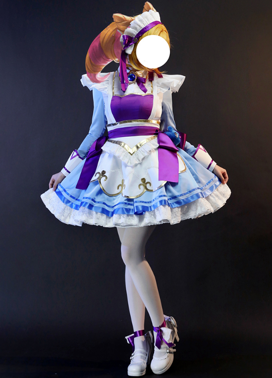 LOL Gwen Cosplay Costume Game Cafe Cuties Gwen Maid Cosplay Costume Maid Dress Lolita Dress for Women Girls