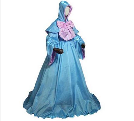 New Arrival Cinderella Fairy Godmother Dress Cartoon Fancy Cosplay Halloween Women Costume Butterfly Coat With Hood