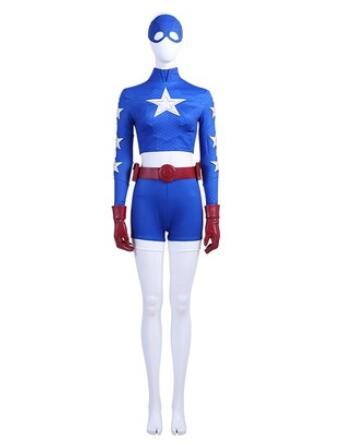 Superhero Stargirl Courtney Whitmore Cosplay Costume Halloween Sexy Outfit Custom Made Star Girl Uniform Blue Bodysuit