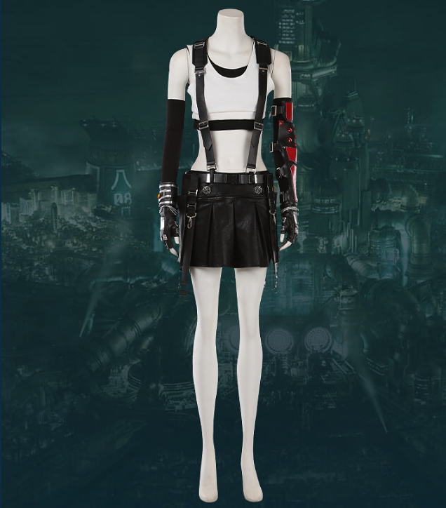 Final Fantasy VII Cosplay Tifa Lockhart Cosplay Costume Women Girl Outfit Sports Vest Skirt Full Set Halloween Carnival
