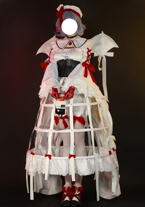 COWOWO Anime!Touhou Project Remilia Scarlet Demon Gothic Dress Elegant Lovely Uniform Cosplay Costume Role Play Outfit Women NEW
