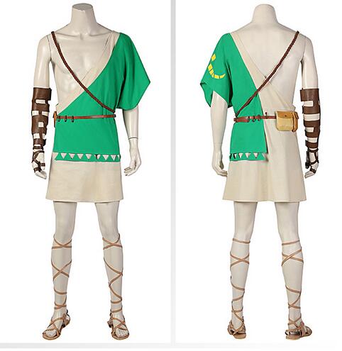 Link Cosplay Costume Zelda Breath of the Wild Link Outfit with Shoes for Halloween Custom Made