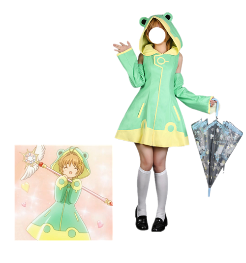 Lardoo Shugo Chara Cosplay Costume Anime Shugo Chara Cosplay Cute Frog Raincoat Dress