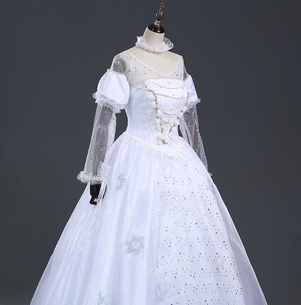 TOP QUALITY Costume Cosplay The White Queen Costume Dress wonderful Halloween Costumes For Women
