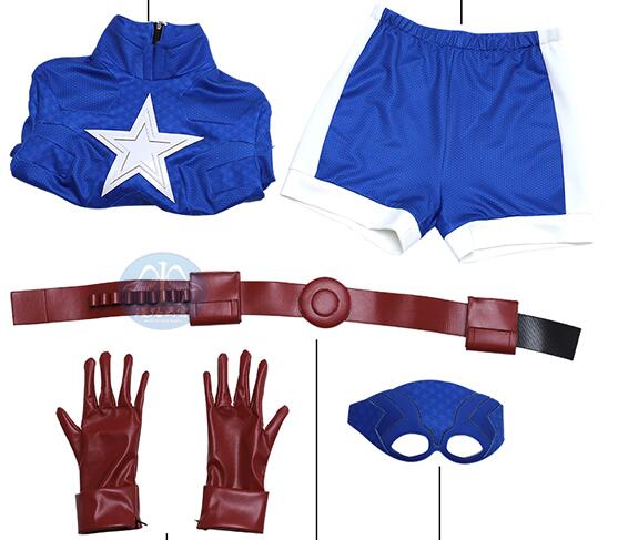 Superhero Stargirl Courtney Whitmore Cosplay Costume Halloween Sexy Outfit Custom Made Star Girl Uniform Blue Bodysuit