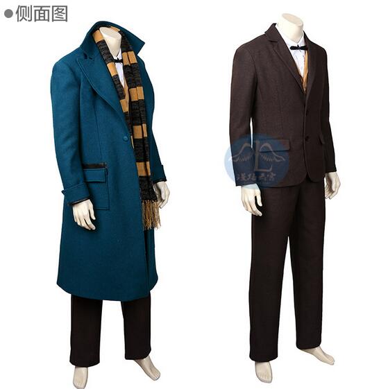 Fantastic Beasts and Where to Find Them Newt Scamander Coat Suit Cosplay Halloween Christmas Party Costume