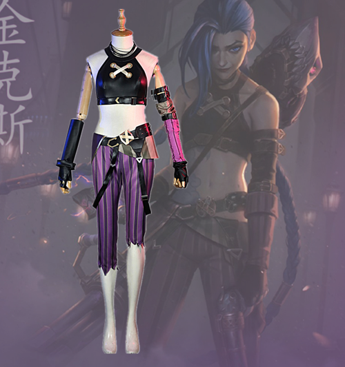 League of Legends Game Cosplay Jinx Cosplay Costume Arcane LOL League of Legends Game Cosplay Jinx