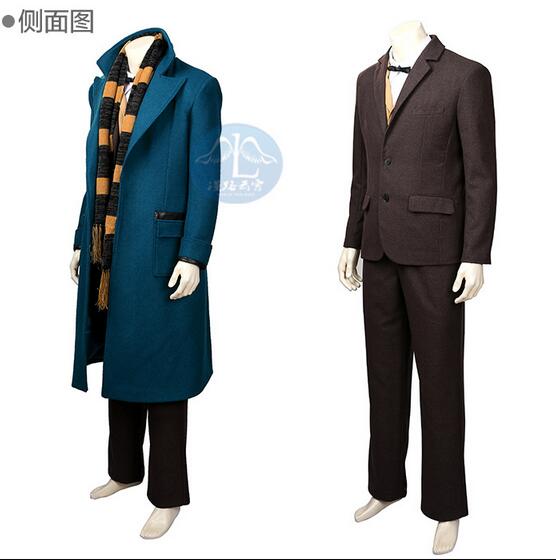 Fantastic Beasts and Where to Find Them Newt Scamander Coat Suit Cosplay Halloween Christmas Party Costume