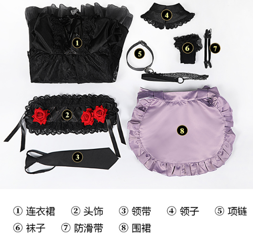 CoCos-SS Anime My Dress-Up Darling Marin Kitagawa Maid Outfit Costume Anime Cosplay Shizuku Kuroe Maid Costume with Cosplay Wig