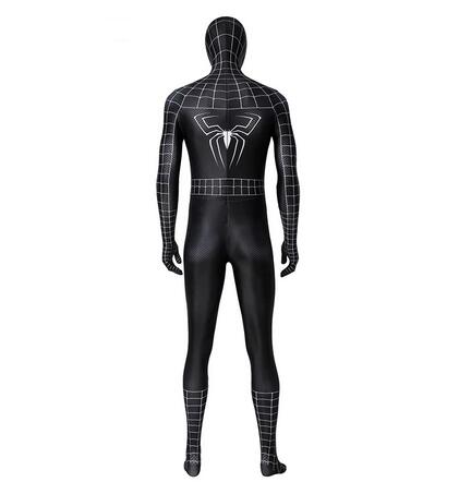 Movie Spider-Man3 Costume Cosplay Eddie Brock Venom Cosplay Adult Bodysuit Set 3D Printed Stretch Black Spiderman Jumpsuit Set