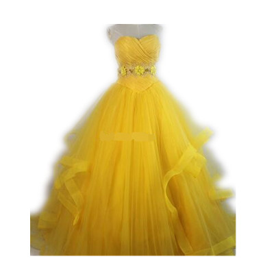 Moive Belle Princess Cosplay Costume Yellow Top Dress For Adults Women Girls Can Be Custom Made