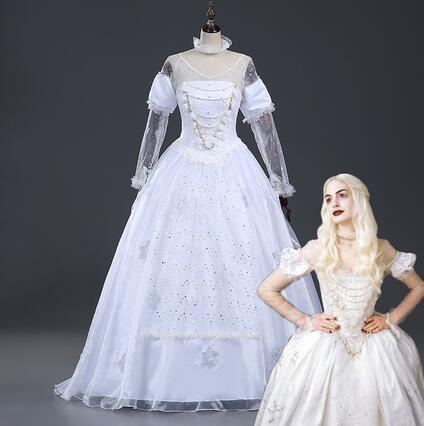 TOP QUALITY Costume Cosplay The White Queen Costume Dress wonderful Halloween Costumes For Women