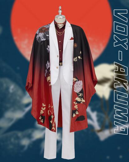 Hololive Vtuber Luxiem Vox Akuma Cosplay Costume Vox Akuma Halloween Party Suit Uniforms outfit anime kimono