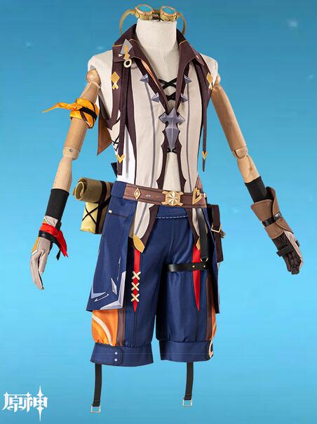 Genshin Impact Bennett Cosplay Costume Uniform Wig Anime Halloween High-quality Costumes for Men Game