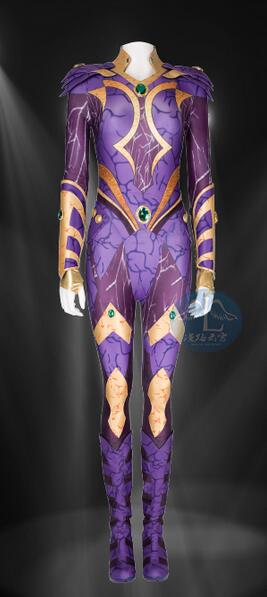 Titans Season 3 Starfire Cosplay Costume Princess Koriand'r Jumpsuit Purple Zentai Suits Women Bodysuit Halloween Party Dress