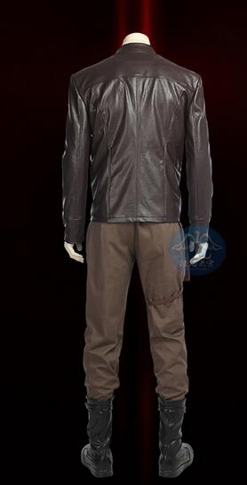 The Last Jedi Cosplay Poe Dameron Cosplay Costume Outfit with Leather Jacket Halloween Party Costume for Adult Men Custom Made