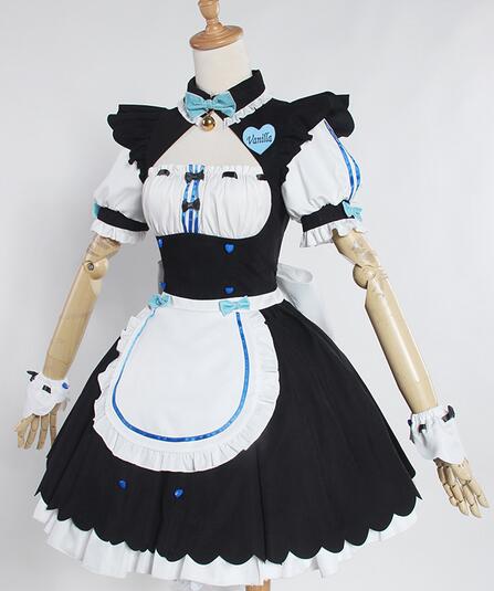 Vanilla Cosplay Costume Maid Dress NEKOPARA Chocola Vanilla OVA Maid Game Uniform Cosplay Cat Neko Girl Women