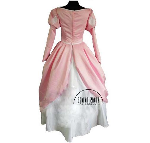 Princess Ariel Pink Dress Cosplay Costume For Adult Women Halloween Party Custom Made