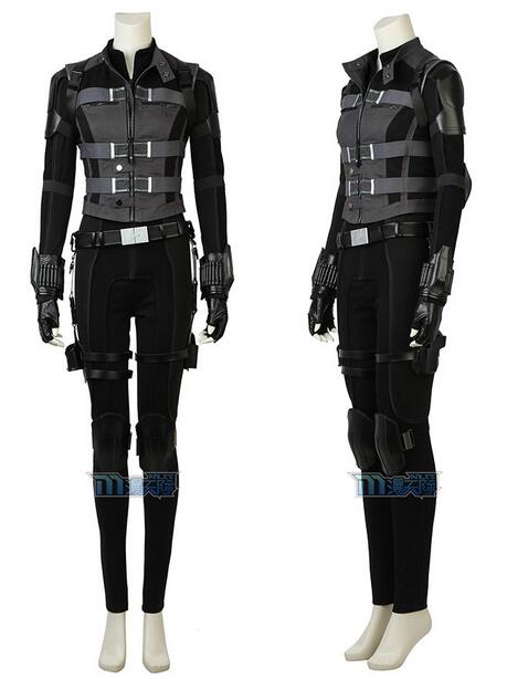 Black Widow Cosplay Costume in Movie Avengers: Infinity War Natasha Romanoff Cosplay Jumpsuit Female Version Superhero Costume
