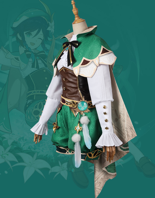 In Stock Game Genshin Impact Venti Cosplay Costume Carnival Halloween Outfit Women Suit Venti Costumes Role Play Lolita Clothing