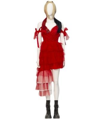 The Suicide Cosplay Squad Harley Cosplay Costume Quinn Women Red Dress Halloween Outfit Custom Made