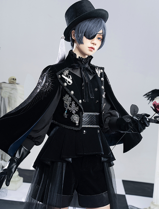 CoCos-SSS Anime Black Butler 15th Anniversary Ciel Cosplay Suit Black Butler 15th Cosplay Ciel Costume Suit and Cosplay Wig