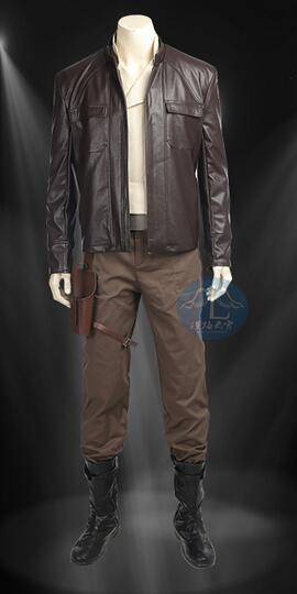 The Last Jedi Cosplay Poe Dameron Cosplay Costume Outfit with Leather Jacket Halloween Party Costume for Adult Men Custom Made