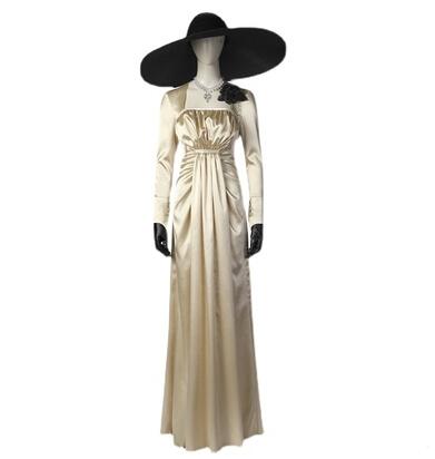 Cosplaydiy Game Resident Cosplay Evil 8 Alcina Dimitrescu Costume White Dress Adult Child Women Costume Suit Halloween Party