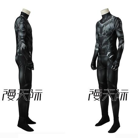 Captain America3 Civil War Black Panther Print Jumpsuit Black Panther Cosplay Costume Bodysuit Movie Halloween Suit