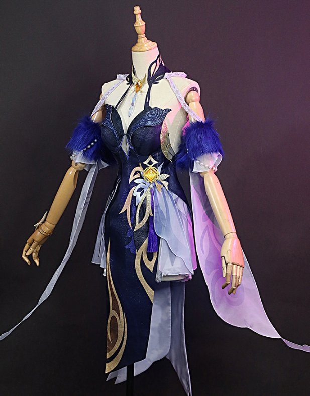 ROLECOS Genshin Impact Ningguang Cosplay Costume Orchid's Evening Gown Costume Cosplay Women Carnival Halloween Outfits Full Set