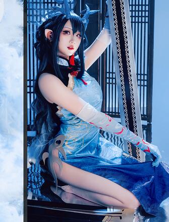 Arknights Dusk RHODE ISLAND ChenRanYan Cheongsam Game Suit Dress Elegant Uniform Cosplay Costume Party Outfit Women