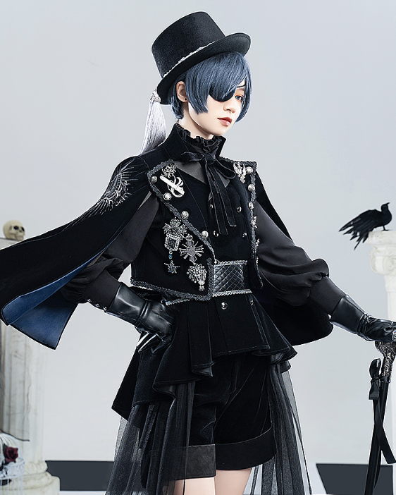 CoCos-SSS Anime Black Butler 15th Anniversary Ciel Cosplay Suit Black Butler 15th Cosplay Ciel Costume Suit and Cosplay Wig